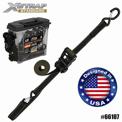 Xstrap 66107 1-1/4” x 14’ 4PK Ratchet Alúmanam Ceangail Síos 1000lb SWL