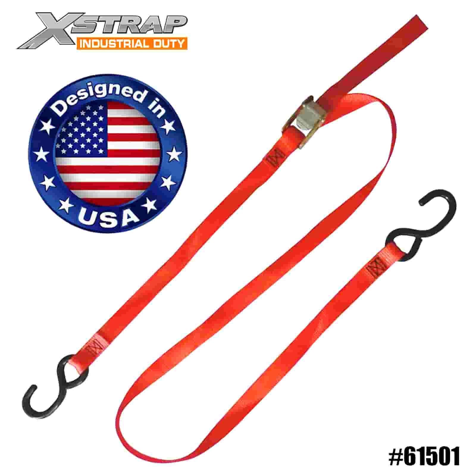 Xstrap 61501 2” x 6’ 4PK Cam Buckle Ceangail Síos le S Hooks 400lb SWL