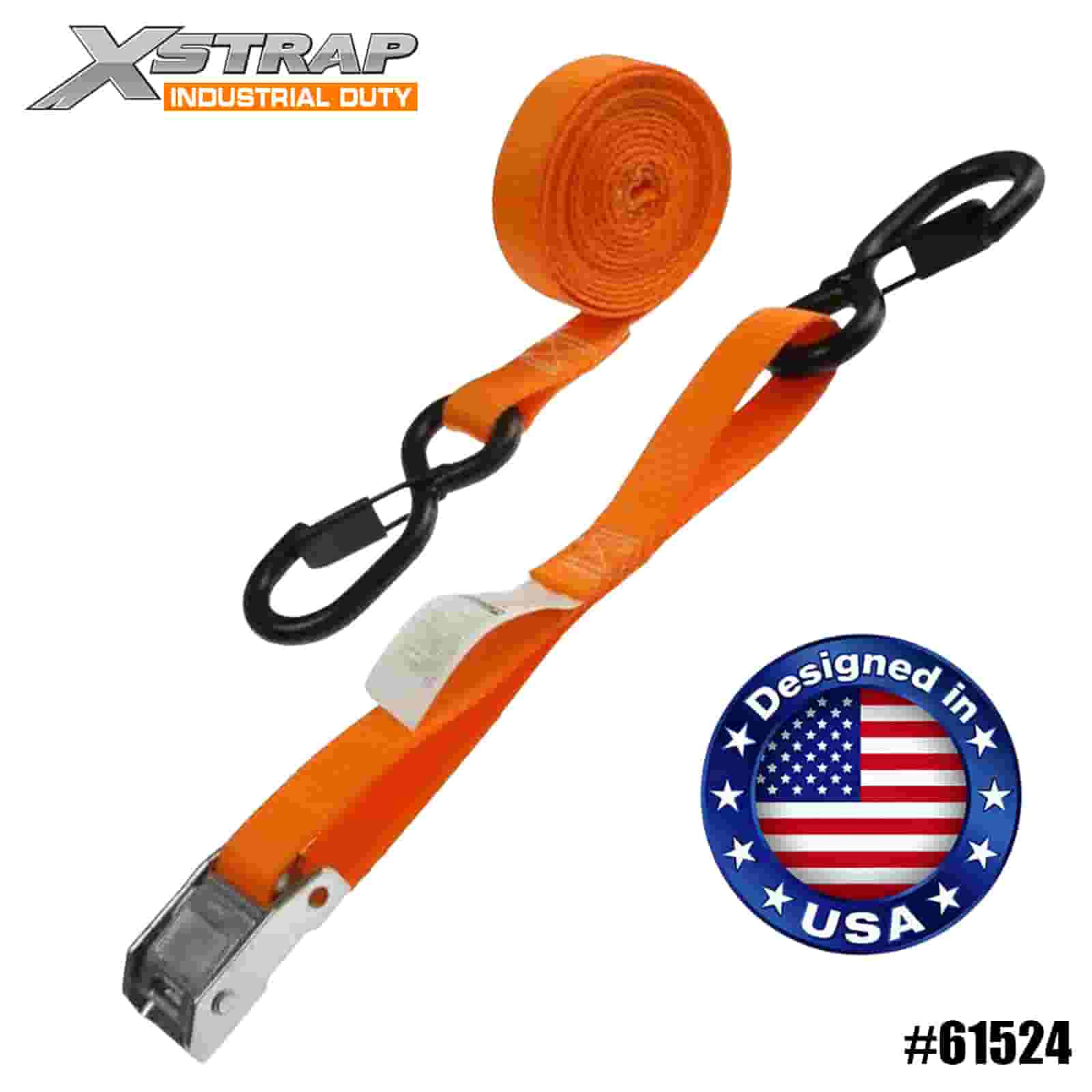 Strap Cam Qrange Xstrap 61524 1” x 15’ le S-Hook agus Coimeádaí 400lb SWL